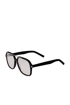 Geometric Aviator Frame Sunglasses